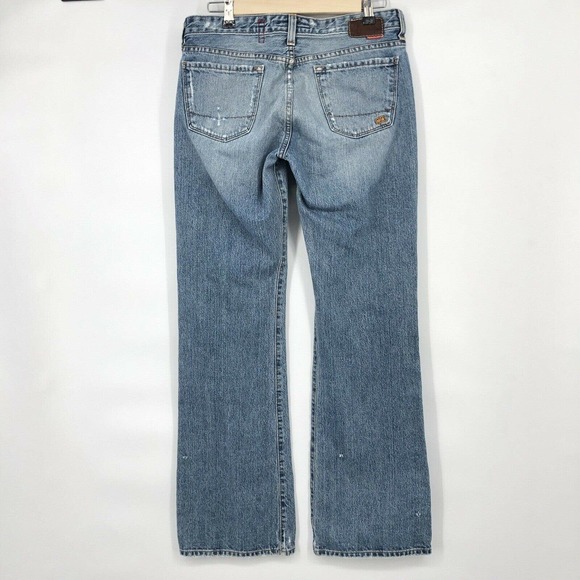 Big Star Size 30R Boot Cut Jeans Medium Wash Distressed Ripped 100% Cotton - Picture 7 of 12